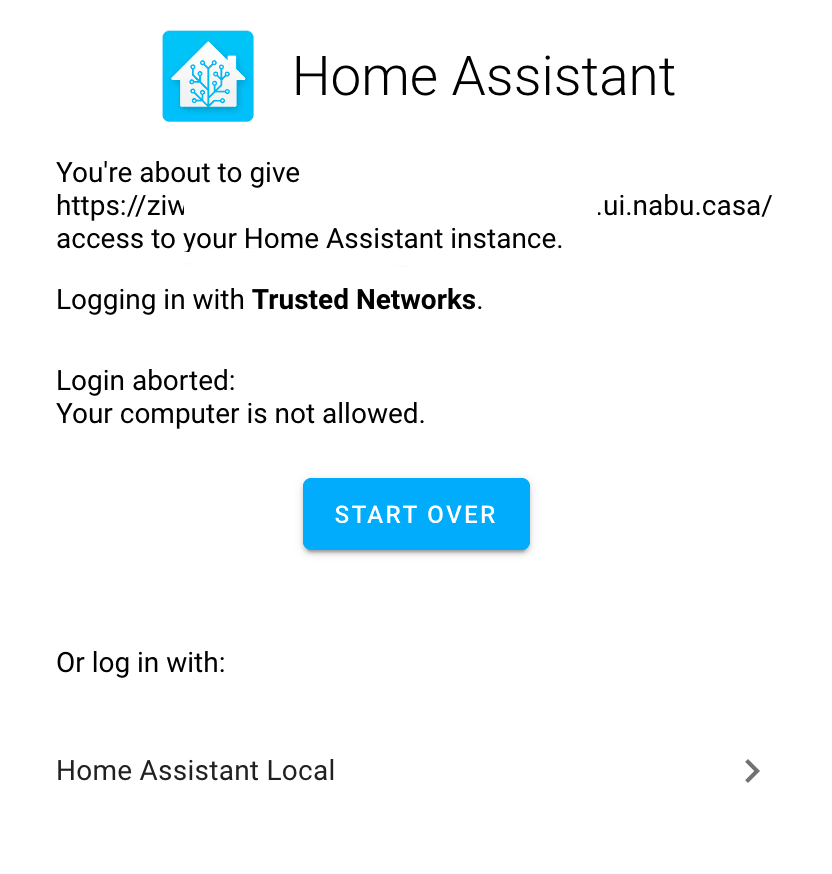 Unable to connect to Home Assistant Cloud